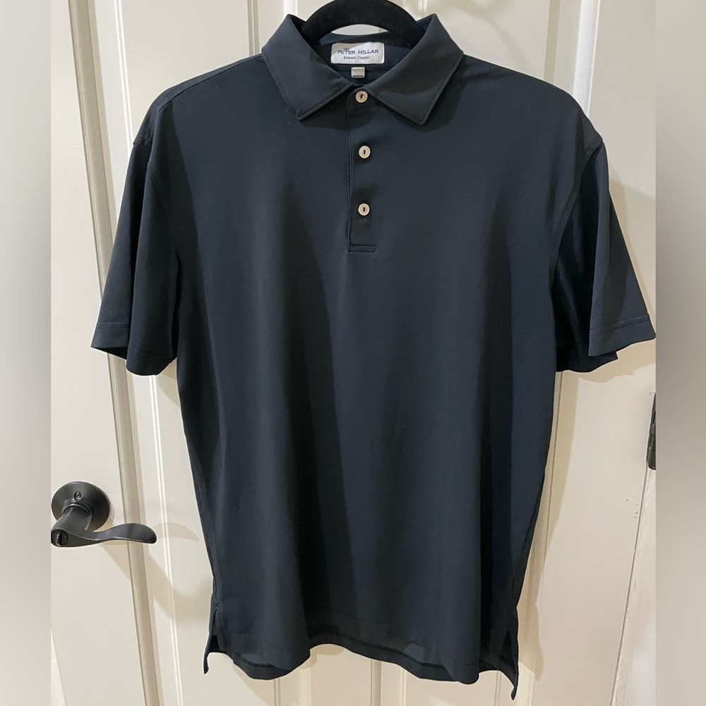 Peter Millar Collared Golf Shirt - Black